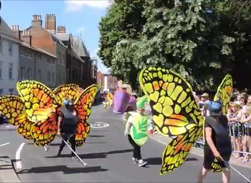 Carnival participants at the Bedford River Festival