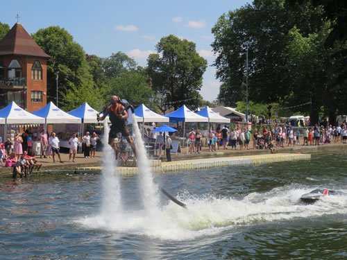 Carnival participants at the Bedford River Festival